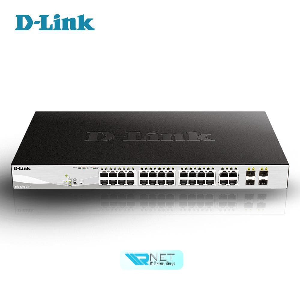 سوئیچ شبکه PoE دی لینک 24 پورت DGS-1210-28P