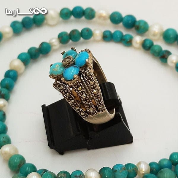 انگشتر فیروزه زنانه (کد 1022) — تصویر ۳