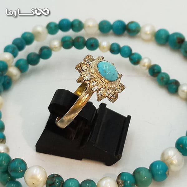انگشتر فیروزه زنانه (کد 1023) — تصویر ۲