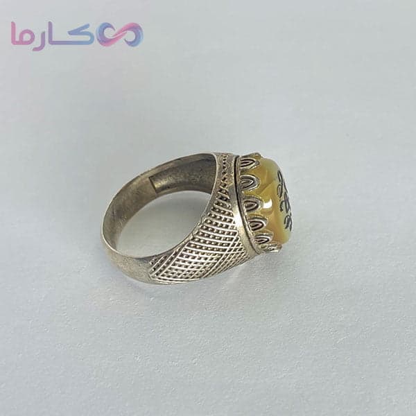 انگشتر عقیق مردانه طرح یا زهرا (کد 1208) — تصویر ۱۲