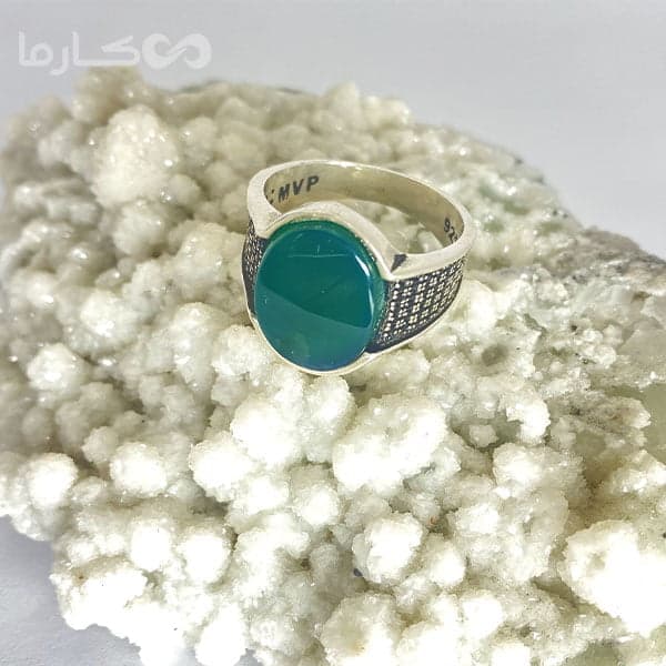 انگشتر عقیق سبز (کد 1201)