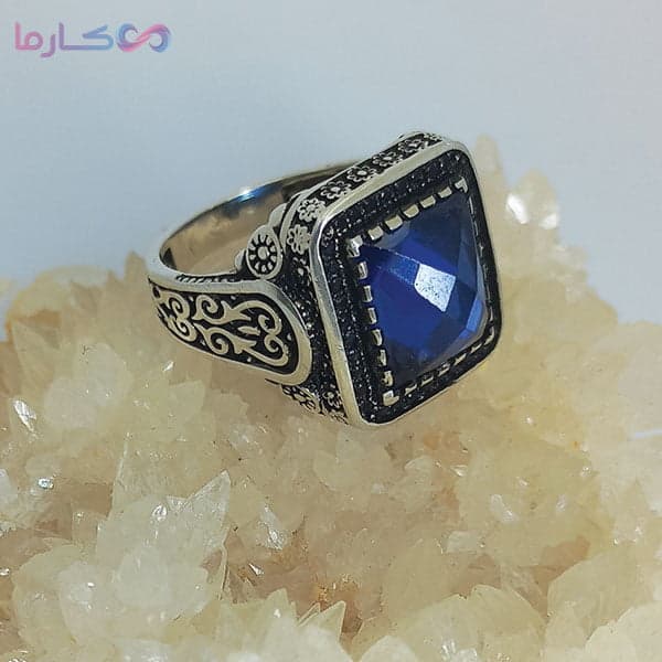 انگشتر عقیق آبی (کد 1208)