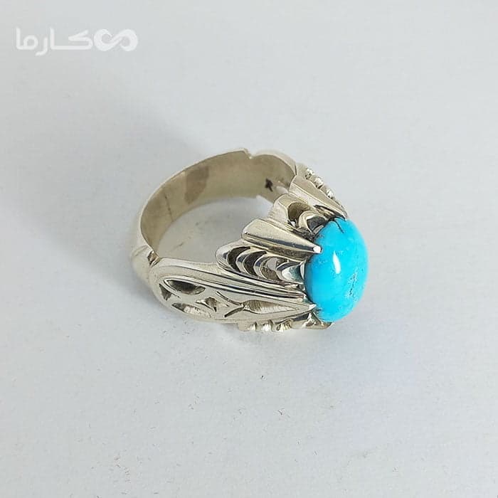 انگشتر فیروزه مردانه نگین عجمی (کد 2022) — تصویر ۱۱