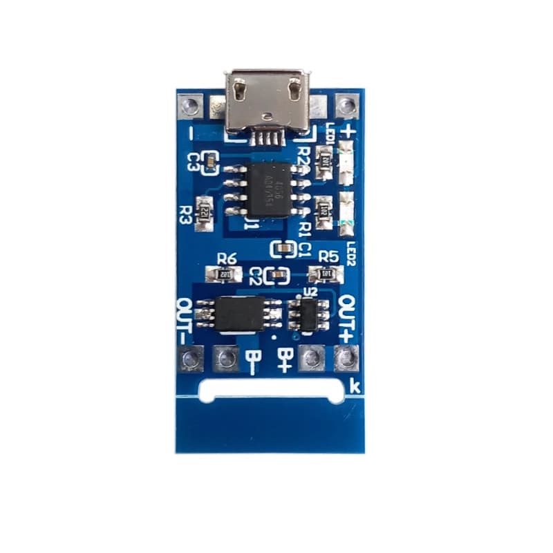 ماژول شارژر باتری لیتیومی TP4056 Micro Usb 1A همراه با مدار حفاظت — تصویر ۲