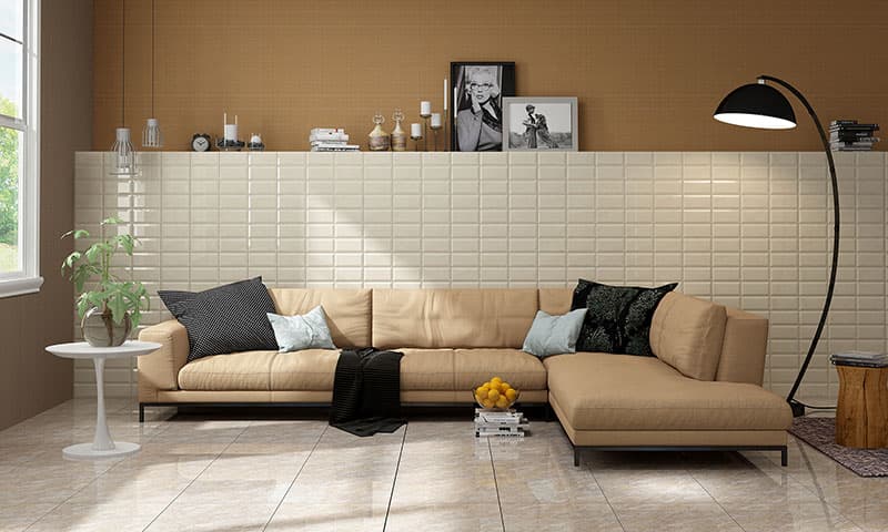 کاشی طرح آجر آریستا 10 در 20 سرامیک فخار رفسنجان رنگ بندی متفاوت