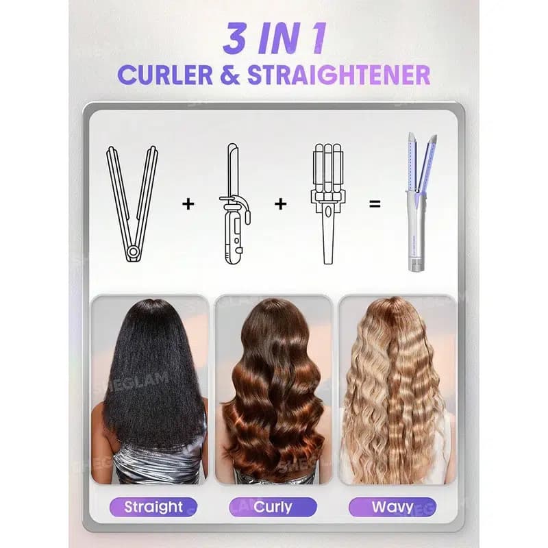 کرلی استایلر ایر فلو بنفش شیگلم مدل پرو چرخشی | SHEGLAM Airflow Curly Styler Pro — تصویر ۸