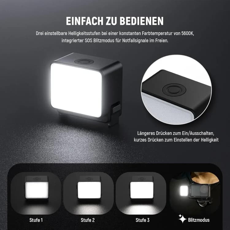 نور ثابت ال ای دی نیور NEEWER M20 BASICS OSMO ACTION 3/4/5 PRO FILL LIGHT — تصویر ۷