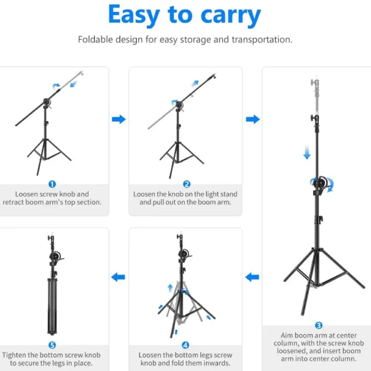 سه پایه نور نیور NEEWER 2-IN-1 ST-CB PHOTO LIGHT STAND BOOM ARM — تصویر ۷