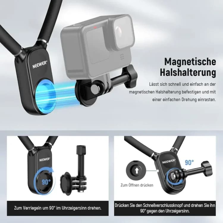 هولدر گردنی نیورNEEWER GP15 MAGNET POV/VLOG NECK MOUNT — تصویر ۱۲