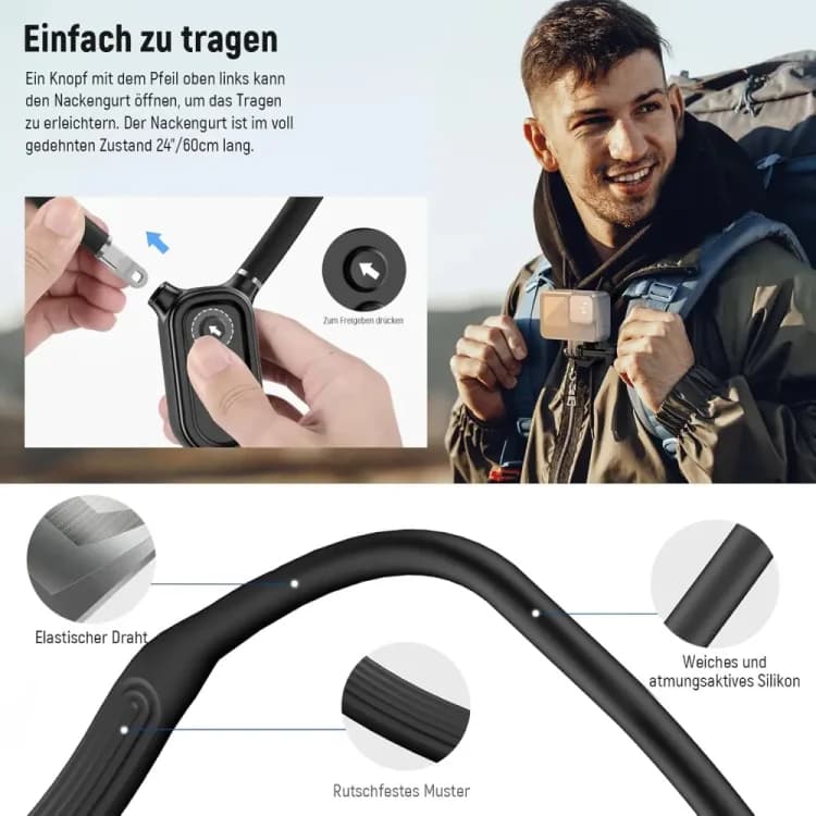 هولدر گردنی نیورNEEWER GP15 MAGNET POV/VLOG NECK MOUNT — تصویر ۶