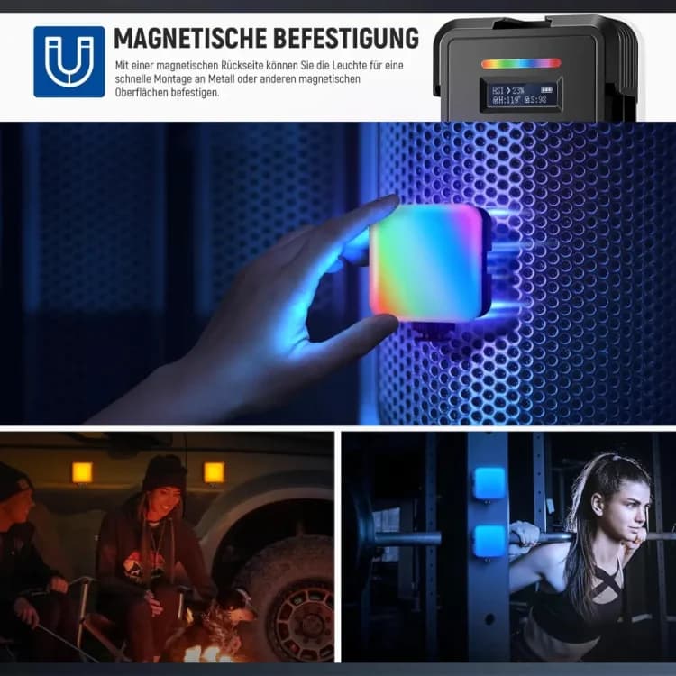 نور ثابت نیور NEEWER RGB62 Magnetic RGB Video Light with App Control — تصویر ۱۲