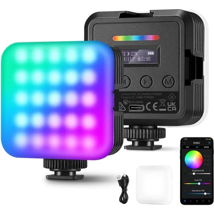 نور ثابت نیور NEEWER RGB62 Magnetic RGB Video Light with App Control — تصویر ۲