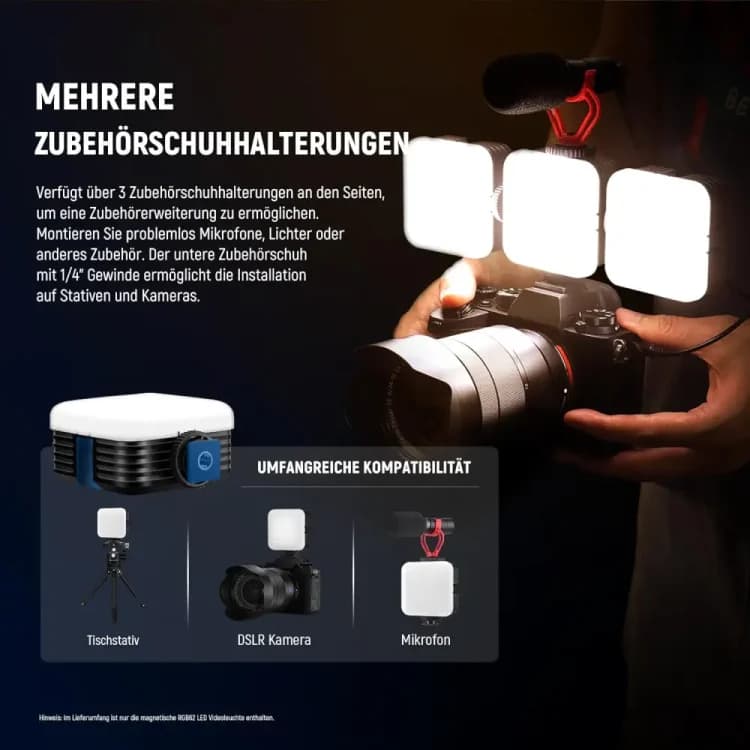 نور ثابت نیور NEEWER RGB62 Magnetic RGB Video Light with App Control — تصویر ۳
