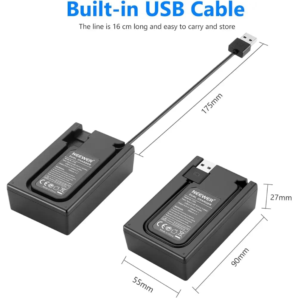 شارژر و باتری دوربین نیور NEEWER LP-E6NH 2 PCS BATTERY + CHARGER — تصویر ۸