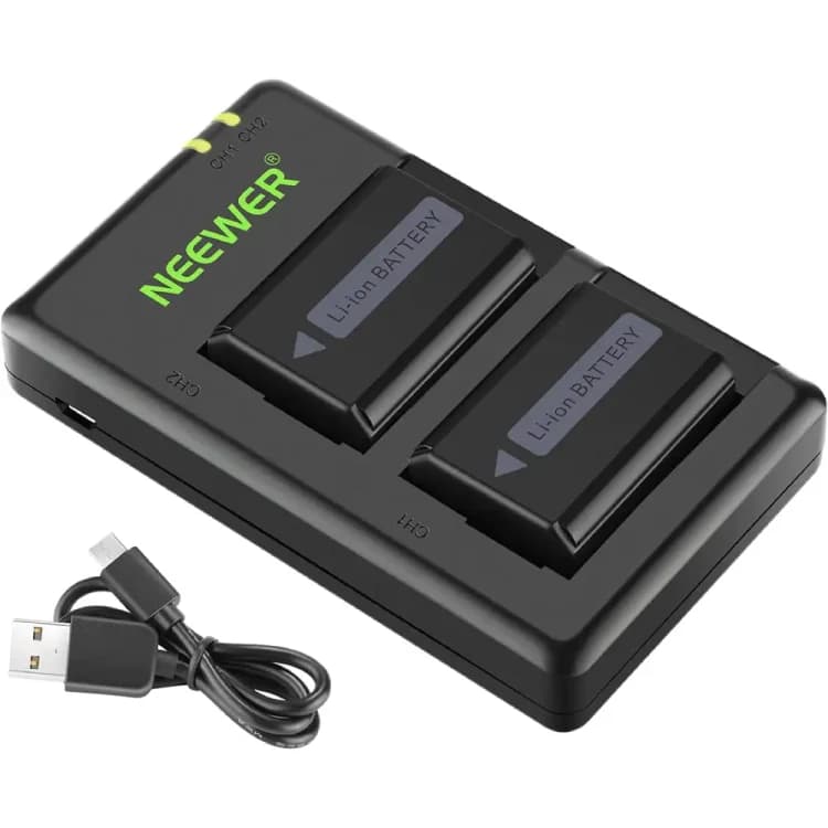 شارژر و باتری دوربین نیور NEEWER LP-E6NH 2 PCS BATTERY + CHARGER