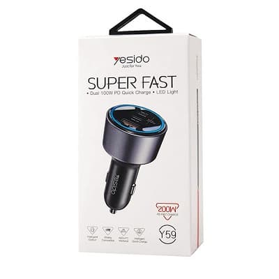 شارژر فندکی سوپر فست شارژ یسیدو مدل YESIDO Y59 100W — تصویر ۷