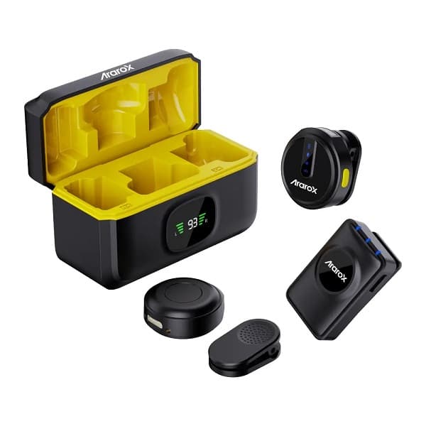 میکروفون بی سیم آراروکس Ararox R13 Dual Microphone Black(تایپ سی و لایتنینگ) — تصویر ۵