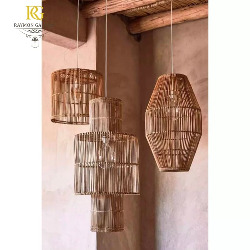 لوستر حصیری فانوسی