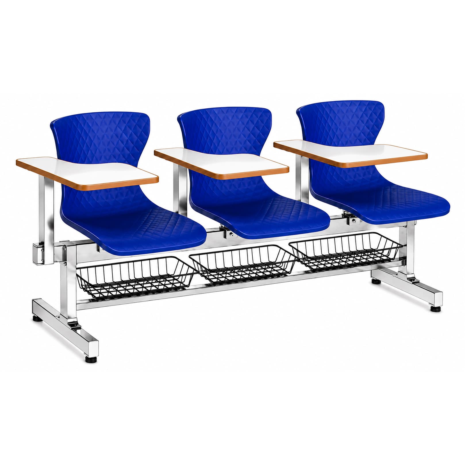 نیمکت آموزشی سه نفره دیاموند با جاکتابی B209A بنیزان (آبکاری)