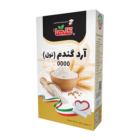 آرد سفید گندم گلها مدل جعبه مقدار 500 گرم