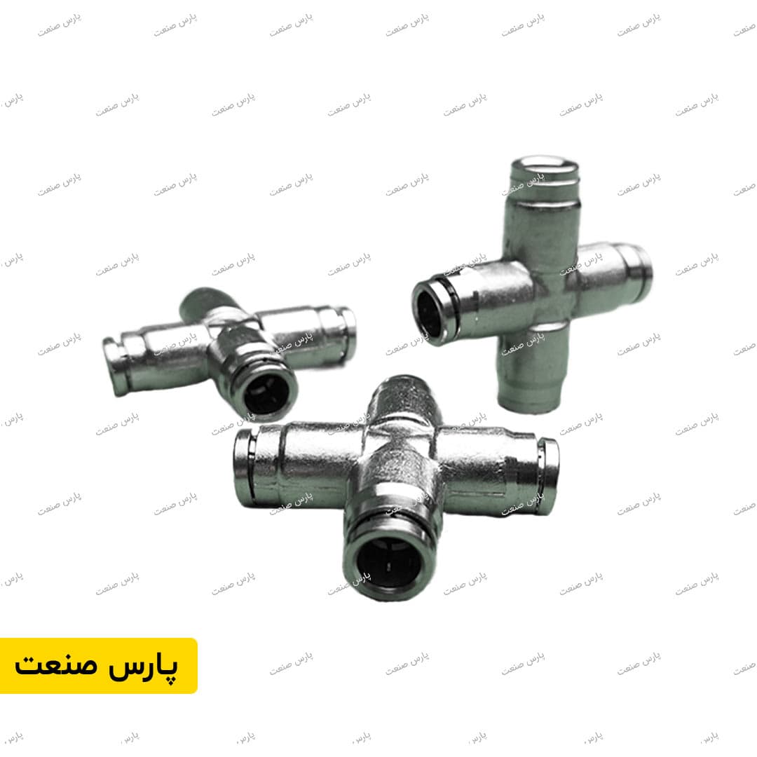 چهار راه مساوی فیتینگی 3/8 اینچ مه پاش فشار قوی