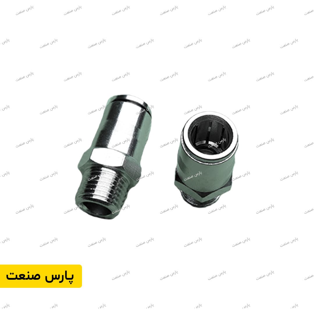 ابتدای خط فیتینگی 3/8 اینچ مه پاش فشار قوی رزوه 1/4 (نرگی)
