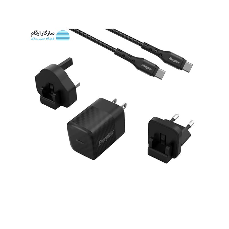 شارژر دیواری 20 وات GaN انرجایزر مدل Energizer A20MUC تک پورت USB-C به همراه کابل USB-C