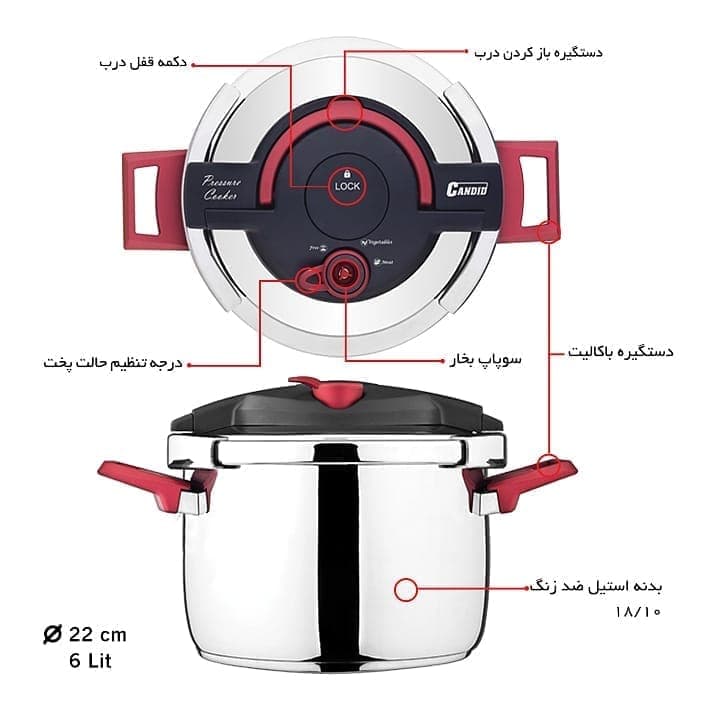 زودپز تک کاندید هلیوس + درب پیرکس