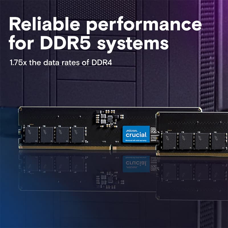 حافظه رم دسکتاپ کروشیال DDR5 مدل Classic CT8 فرکانس 4800 مگاهرتز CL40 ظرفیت 8 گیگابایت — تصویر ۱۲