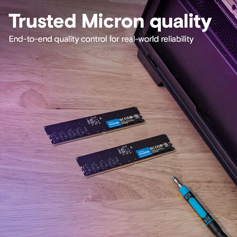 حافظه رم دسکتاپ کروشیال DDR5 مدل Classic CT8 فرکانس 4800 مگاهرتز CL40 ظرفیت 8 گیگابایت — تصویر ۶