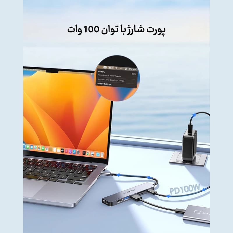 هاب 7 پورت CE45 USB C — تصویر ۸