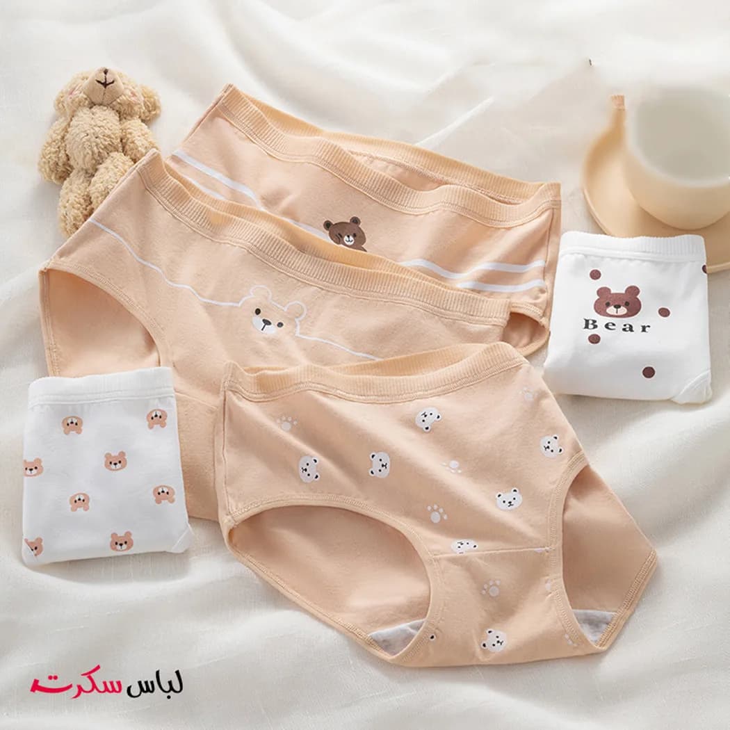 شورت نخی عروسکی خرسی پک 3 عددی ls259 — تصویر ۸