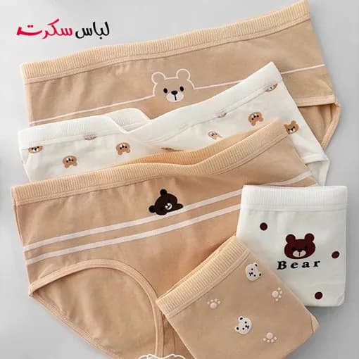 شورت نخی عروسکی خرسی پک 3 عددی ls259