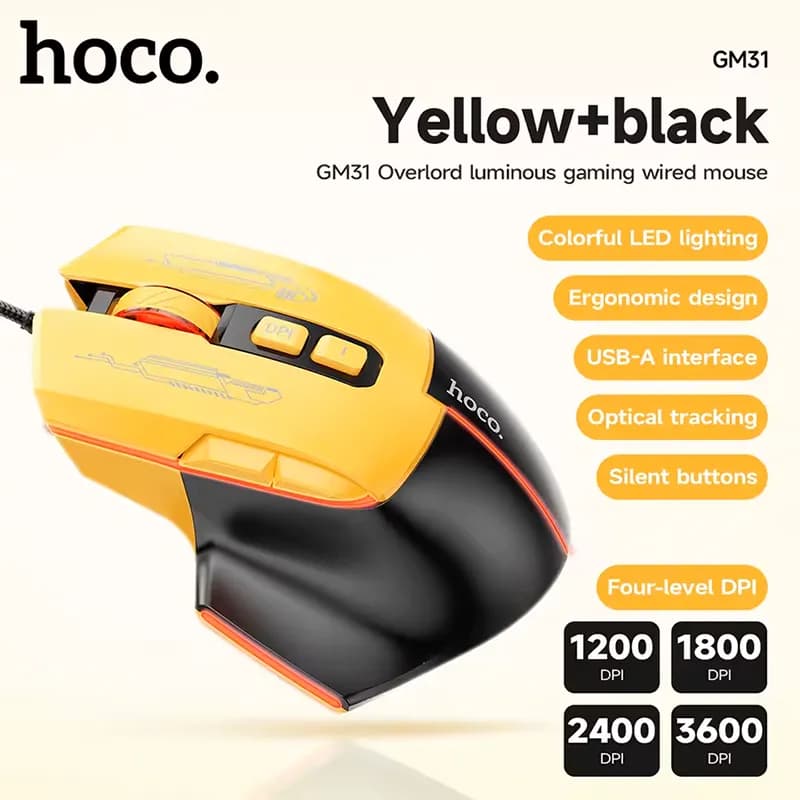 ماوس گیمینگ سیم دار هوکو مدل Hoco GM31 — تصویر ۵
