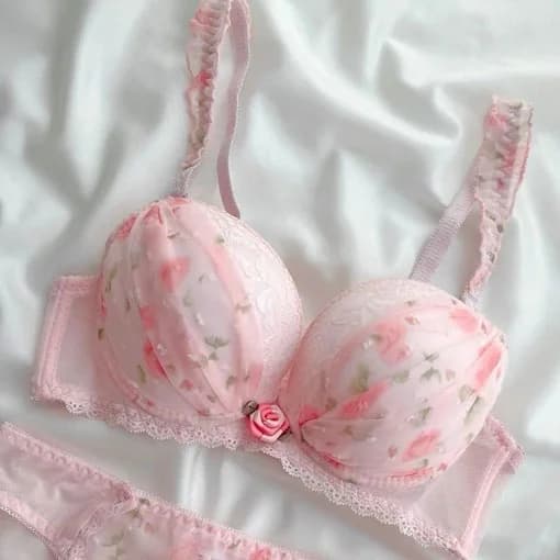 شورت و سوتین ست جک دار فنر دار گلدار ls1813 — تصویر ۴
