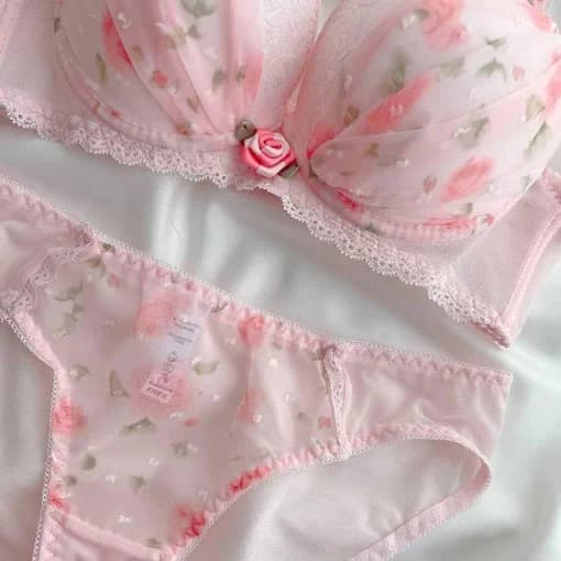 شورت و سوتین ست جک دار فنر دار گلدار ls1813 — تصویر ۶