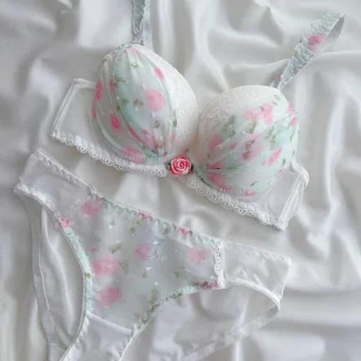 شورت و سوتین ست جک دار فنر دار گلدار ls1813 — تصویر ۷