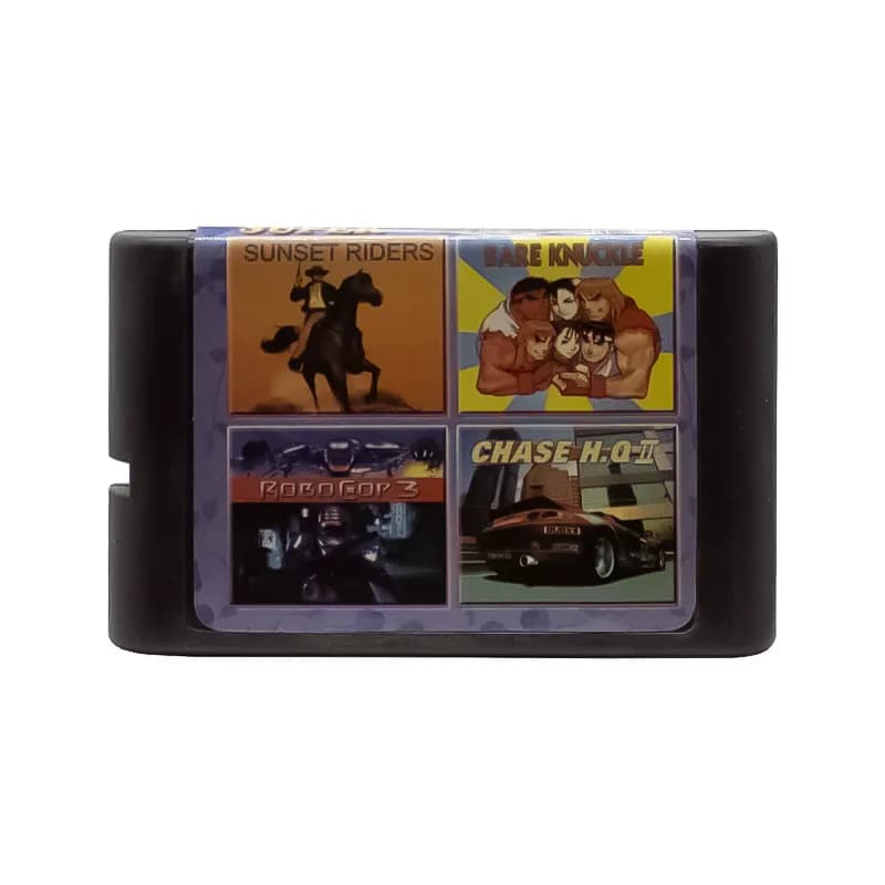 کارتریج چهار لبه سگا بازی Bare Knuckle / Robocop 3 / Sunset Riders