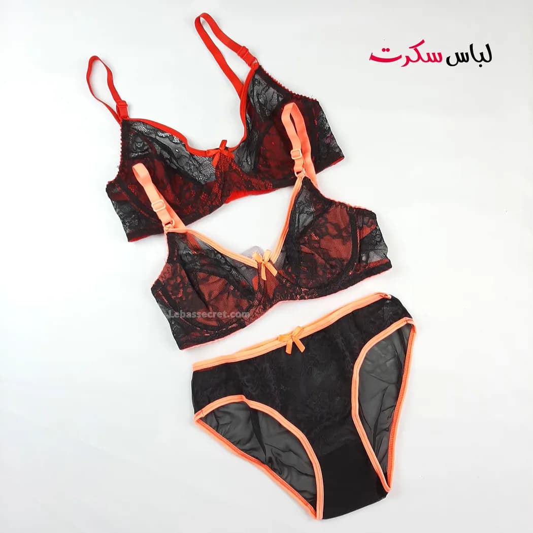 ست شورت و سوتین توری ls01016 — تصویر ۴