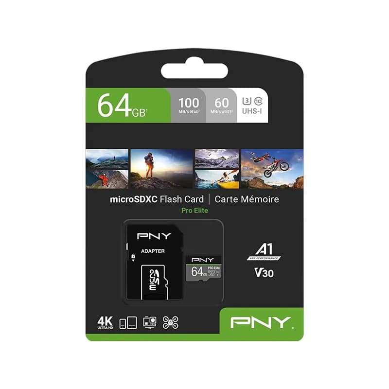 کارت حافظه MicroSDXC پی ان وای Pro Elite ظرفیت 64 گیگابایت + خشاب — تصویر ۵