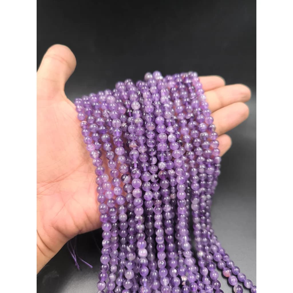 ریسه سنگ آمیتیست در سه سایز کد 6756 — تصویر ۵