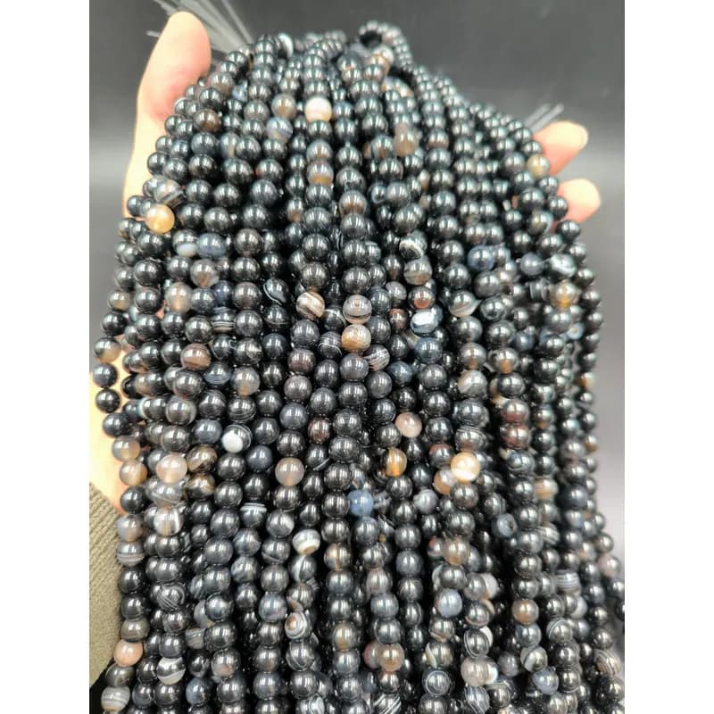 ریسه سنگ عقیق سلیمانی سایز 8 میلیمتر کد 7767