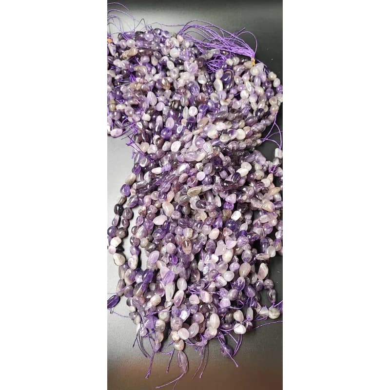 ریسه سنگ آمیتیست تامبل سایز 8*10 کد 8844 — تصویر ۵