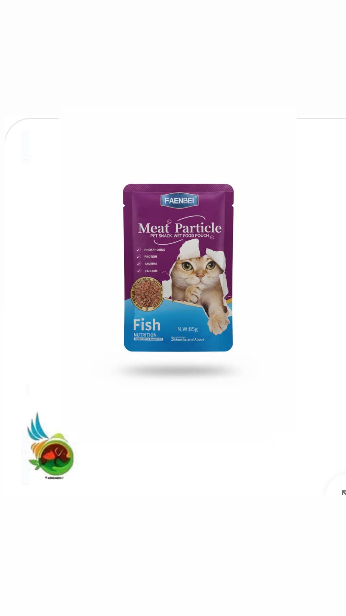 پوچ گربه فنبی طعم ماهی مدل چانکی Faenbei meat particle with fish وزن ۸۵ گرم