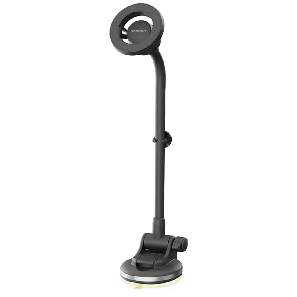 پایه نگهداری و هولدر مغناطیسی گوشی داخل خودرو پرودو مدل Porodo Vindex Magnetic Car Mount with Extended Flexible Pole – Black — تصویر ۸