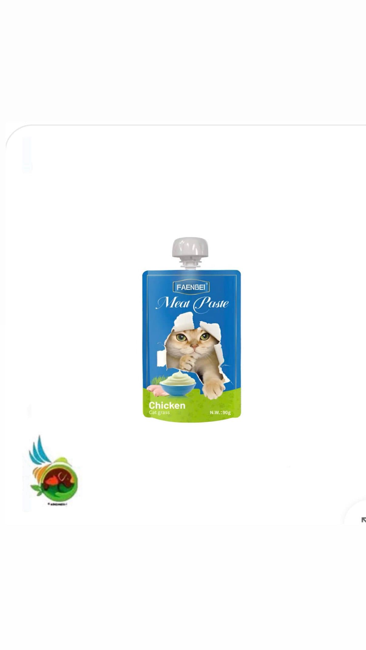 پودینگ گربه فنبی طعم مرغ و علف گربه Faenbei meat paste with chicken & cat grass وزن ۹۰ گرم