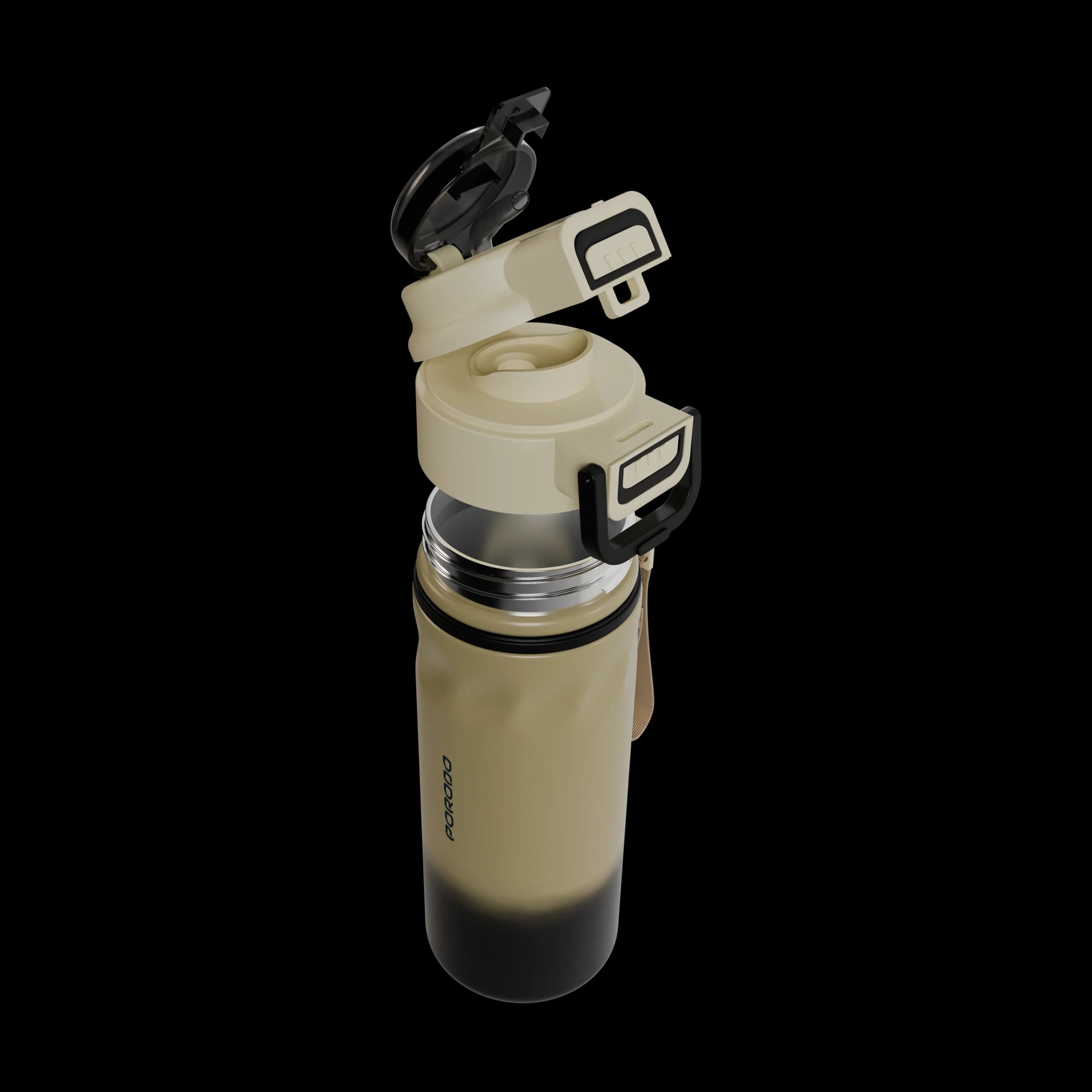 قمقمه ورزشی و بطری آب پرودو مدل Porodo Lifestyle PowerSip Sports Water Bottle 670ml – Beige — تصویر ۲