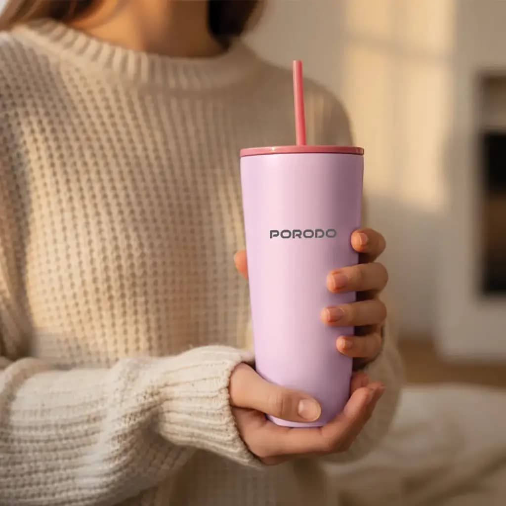 ماگ سفری و تراول ماگ استیل پرودو دوجداره مدل Porodo Lifestyle Stainless Steel Double Wall Tumbler — تصویر ۳