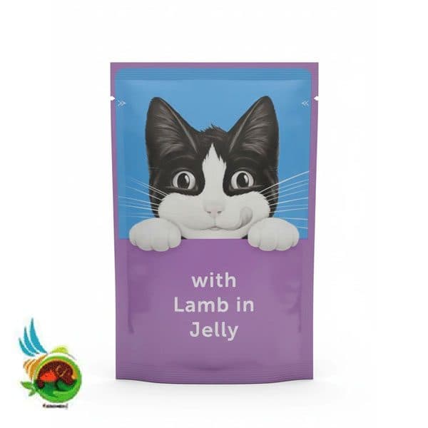 پوچ گربه فلیکس آلمانی با طعم بره در ژله Felix with lamb in jelly وزن ۸۵ گرم