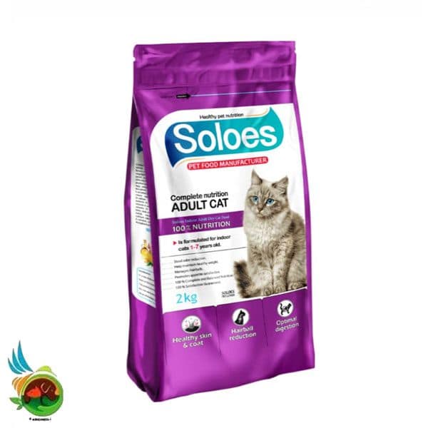 غذای خشک گربه بالغ سولواس طعم مرغ Soloes adult cat chicken وزن ۲ کیلوگرم